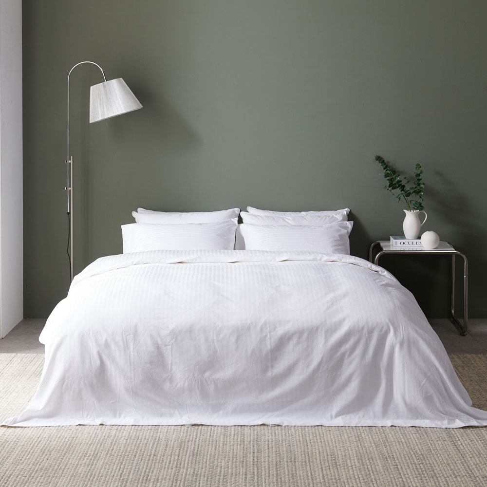 호텔침구 3종이불세트 40수 240T 면50 폴리50 S Q K 1cm스트라이프