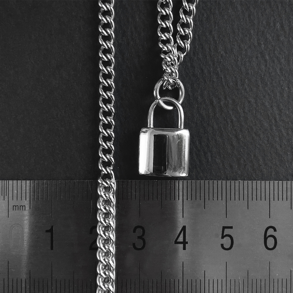 남자목걸이 써지컬스틸 체인 자물쇠 펜던트 이미지 6