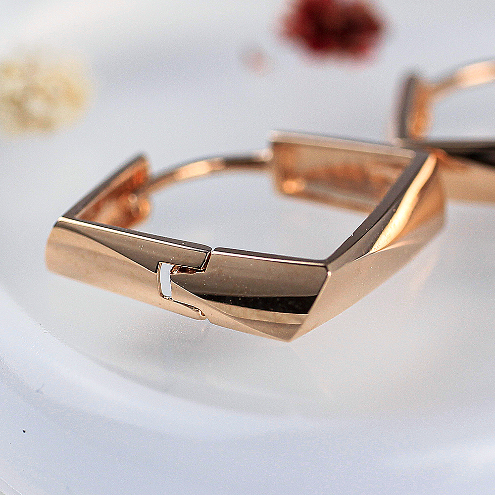 14K 사각 원터치 귀걸이 20미리 이어 링 여자 생일 선물 친구 데일리 30대 - 상세 이미지 5