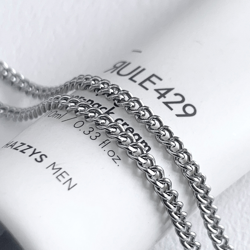 남자목걸이 써지컬스틸 심플 바 스틱 체인 이미지 6
