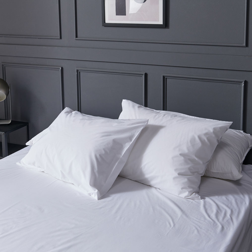 호텔침구 3종(이불커버1개+베게커버2개) 순면 60수 300T 무지화이트 S Q K