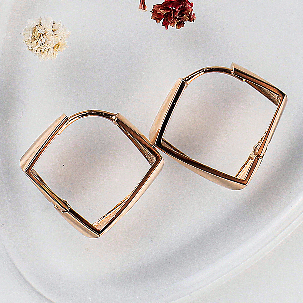 14K 사각 원터치 귀걸이 20미리 이어 링 여자 생일 선물 친구 데일리 30대 - 상세 이미지 4