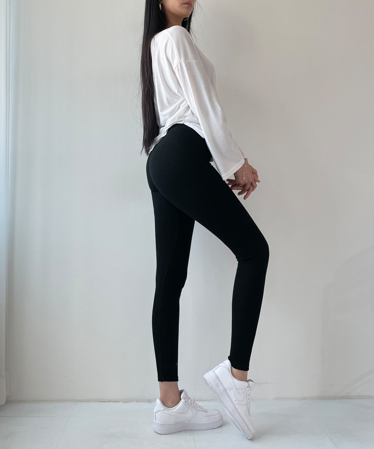 1+1 골지 타이트핏 기본템 데일리 레깅스 4컬러 상세 이미지 13