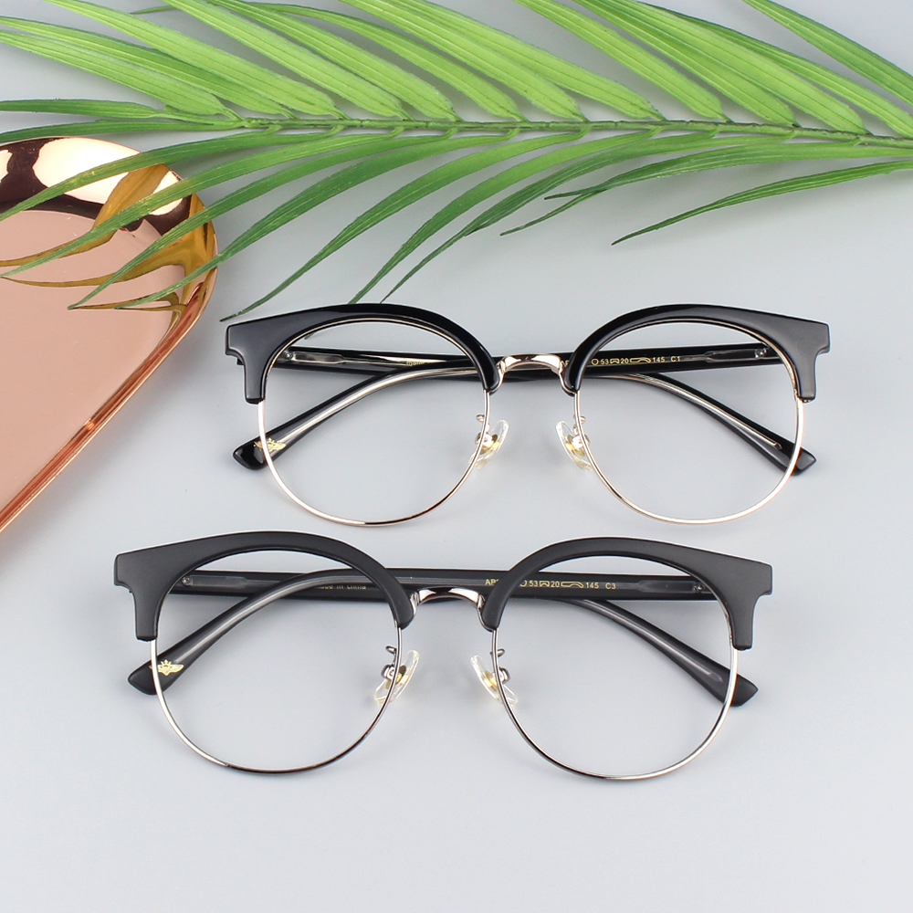 투명 대두 하금테안경 큰안경테 남자 빅사이즈 변색렌즈 반뿔테안경 블루라이트차단