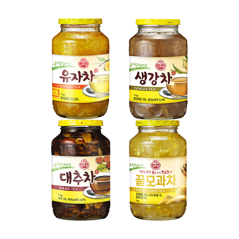 오뚜기 유자차 생강차 대추차 꿀모과차 1kg 4개 기획