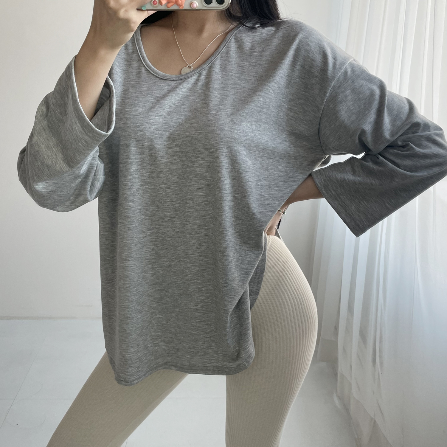 1+1 골지 타이트핏 기본템 데일리 레깅스 4컬러 상세 이미지 10