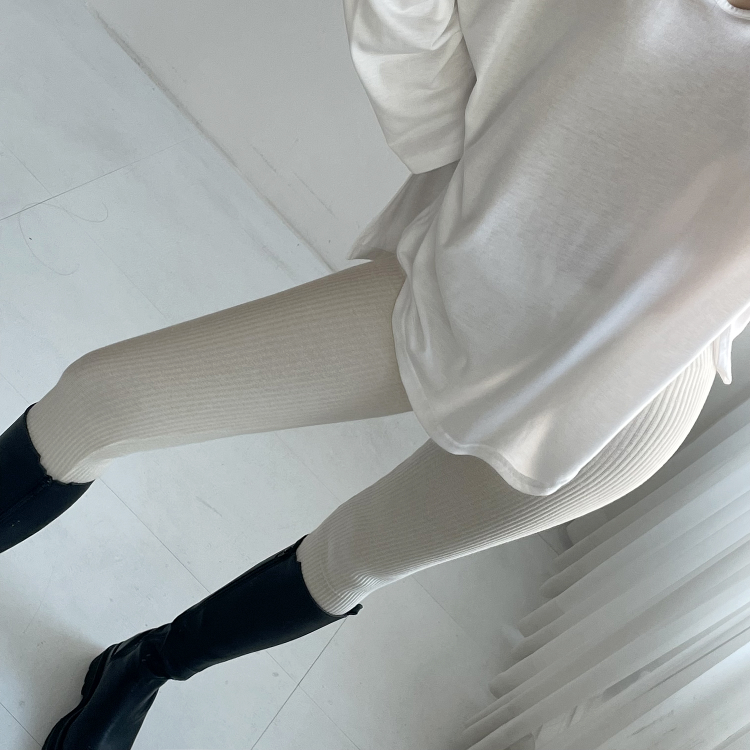 1+1 골지 타이트핏 기본템 데일리 레깅스 4컬러 상세 이미지 8