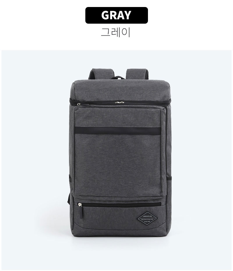 가벼운 캐주얼 백팩 대학교 직장인 회사원 출퇴근 여행 나들이 스퀘어 탑오픈 백팩 가방 - 상세 이미지 4