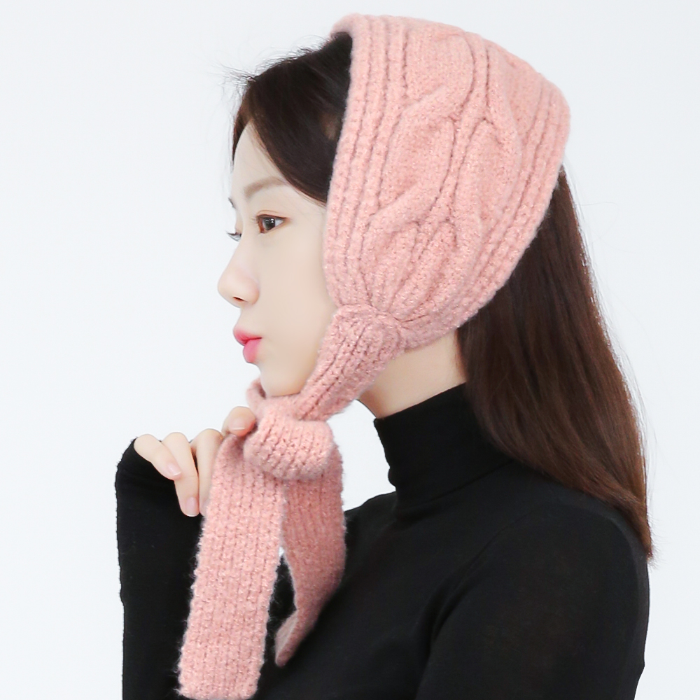 국내생산 쫄깃한 바게트 귀마개 여성 겨울 니트 꽈베기 귀도리