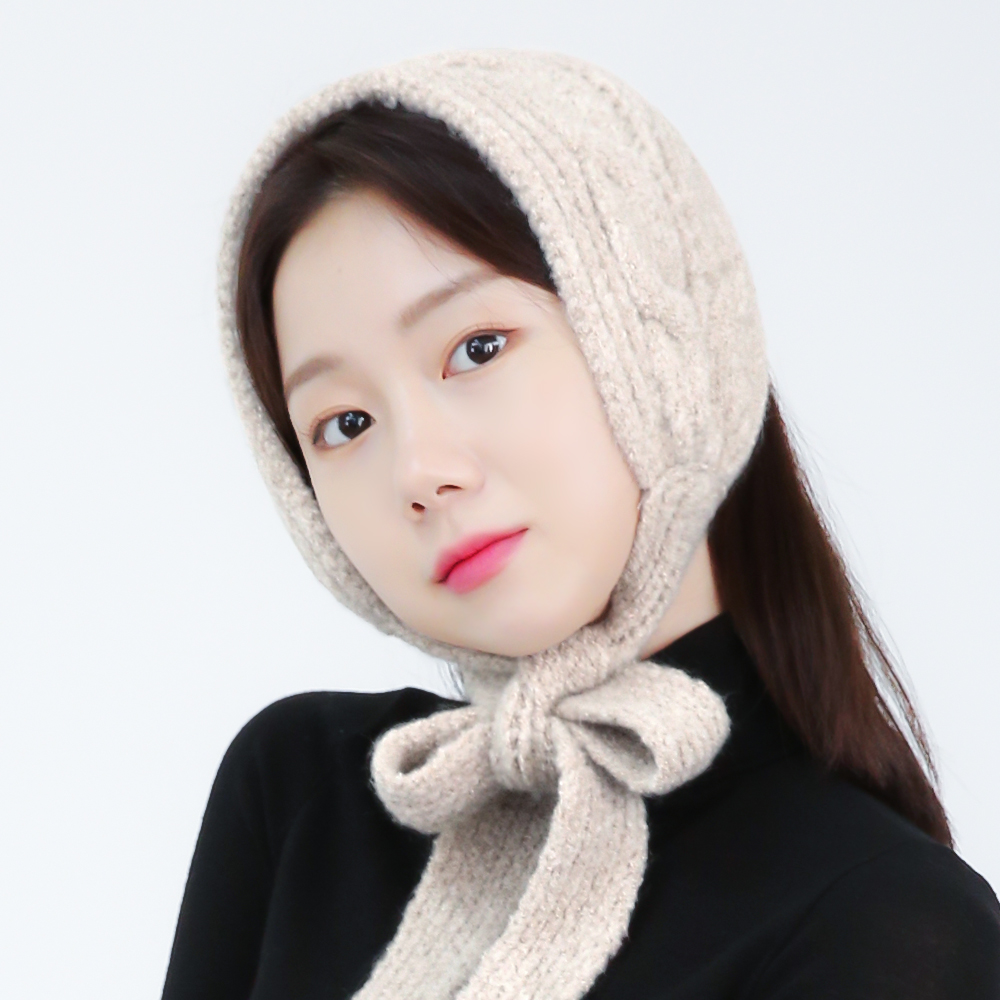 국내생산 쫄깃한 바게트 귀마개 여성 겨울 니트 꽈베기 귀도리