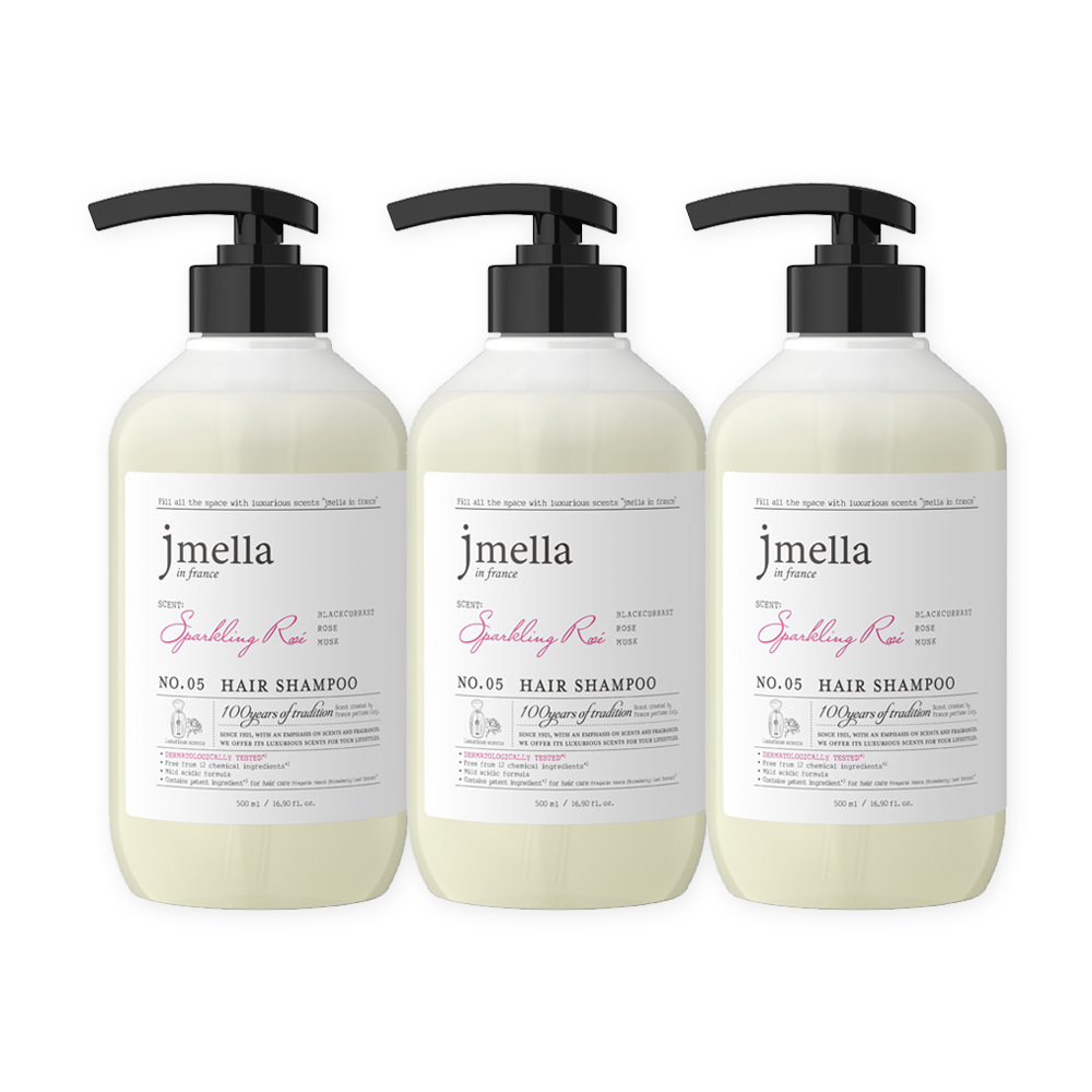 [샴푸세트] 제이멜라 인 프랑스 스파클링 로제 헤어 샴푸 500ml 3개 - 상품 이미지