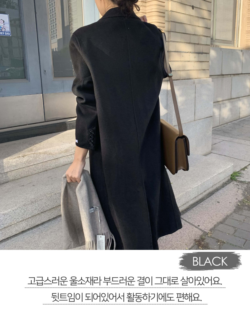 [단독] [made💖]퓨턴 루즈핏 오버핏 겨울 카라넥 더블버튼 하객룩 핸드메이드 코트(3color)/자켓,울자켓,울코트,롱코트,울재킷,롱핸드메이드코트, 상세 이미지 60