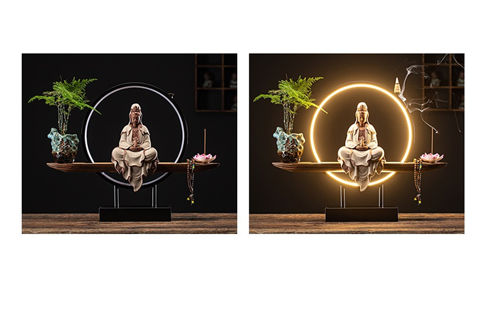 천수관음 LED 부처상 장식품 관세음보살 인테리어 장식 소품 조명 불상 세트 상품 이미지
