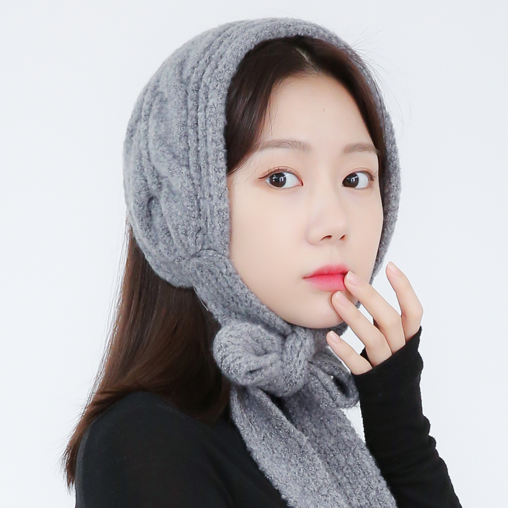 국내생산 쫄깃한 바게트 귀마개 여성 겨울 니트 꽈베기 귀도리