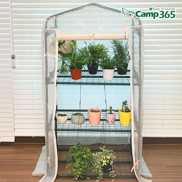 캠프365 미니 3단 비닐하우스 실내외 겸용 텃밭 정원 식물재배 온실 - 상세 이미지 2