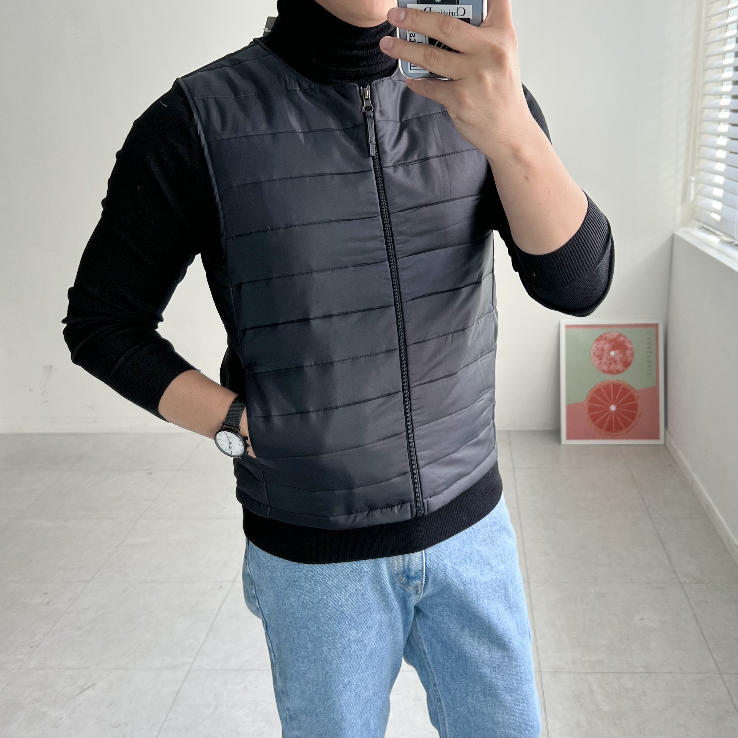 남자 경량패딩조끼 웰론패딩조끼 - 메인 이미지