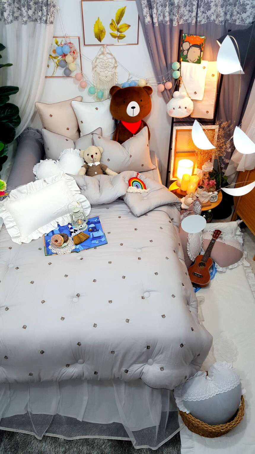 초코곰돌이 구름 모달이불 초등학생 알러지케어 키즈 어린이이불 세트