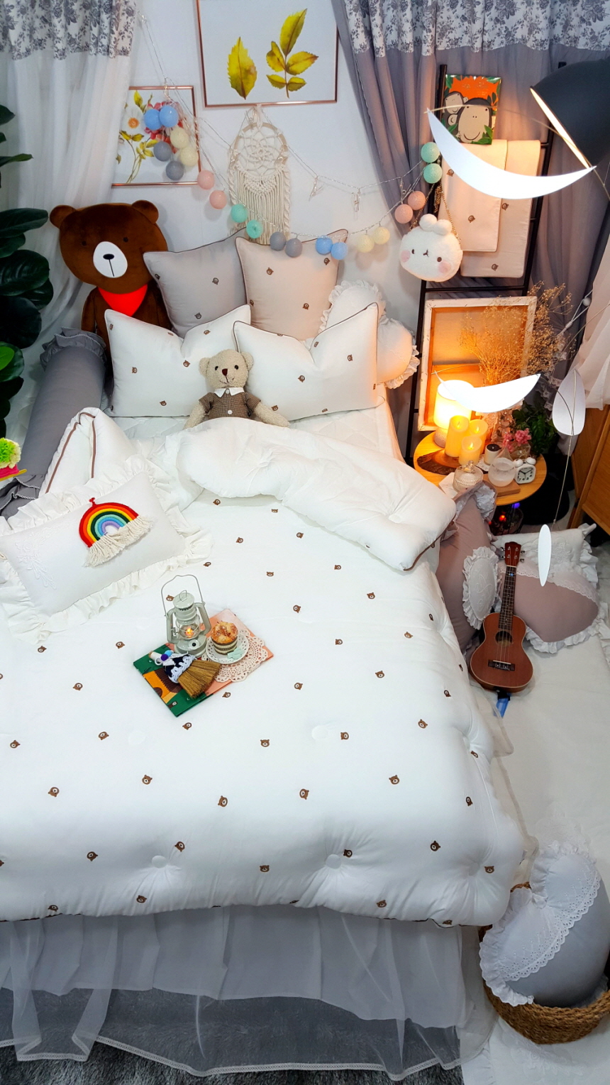 초코곰돌이 구름 모달이불 초등학생 알러지케어 키즈 어린이이불 세트