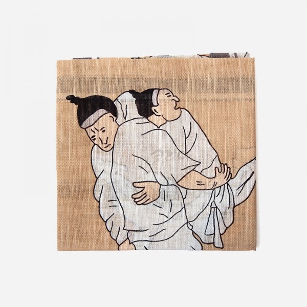 한국전통선물 외국인선물 민속화 손수건-씨름 - 상품 이미지