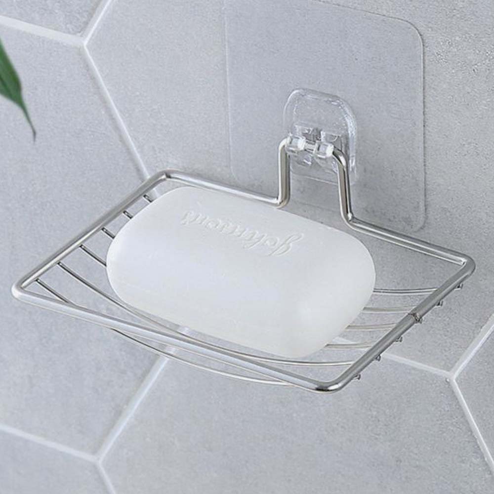 무타공 스텐 비누받침대 거치대 접착식 물빠짐 비누홀더 욕실 비누대 비누곽 라운드 제품 이미지