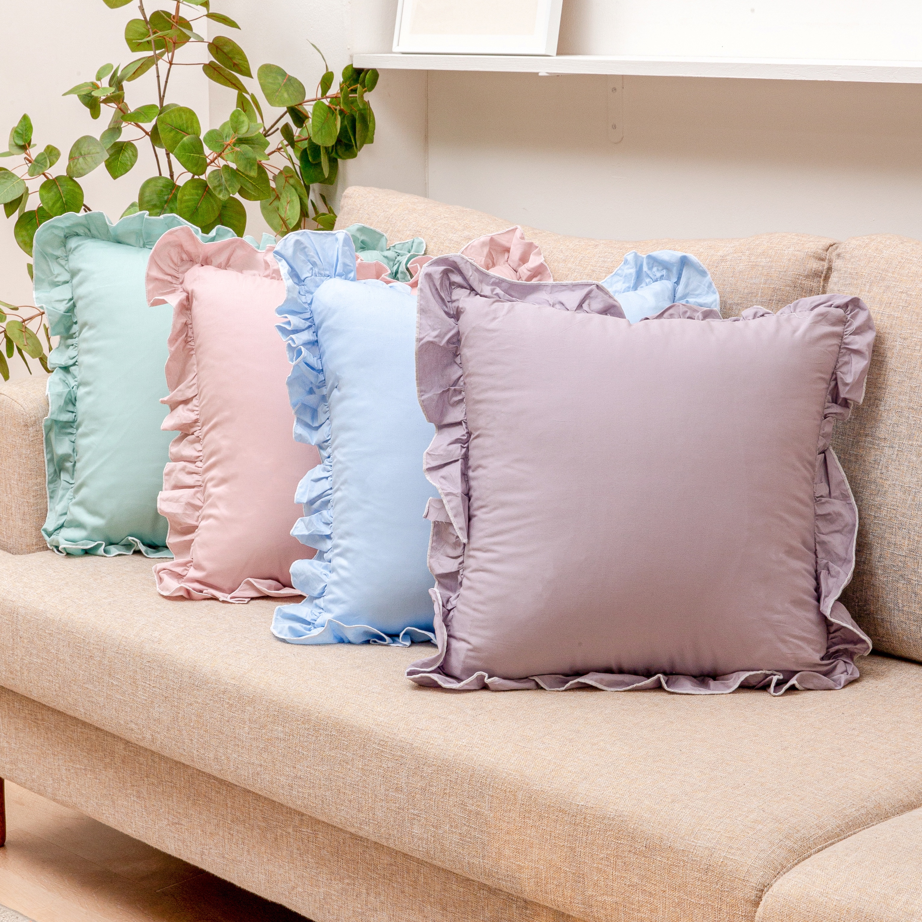 마벨로제 블라썸 프릴 쿠션커버 쇼파 쿠션 커버 방석 45x45