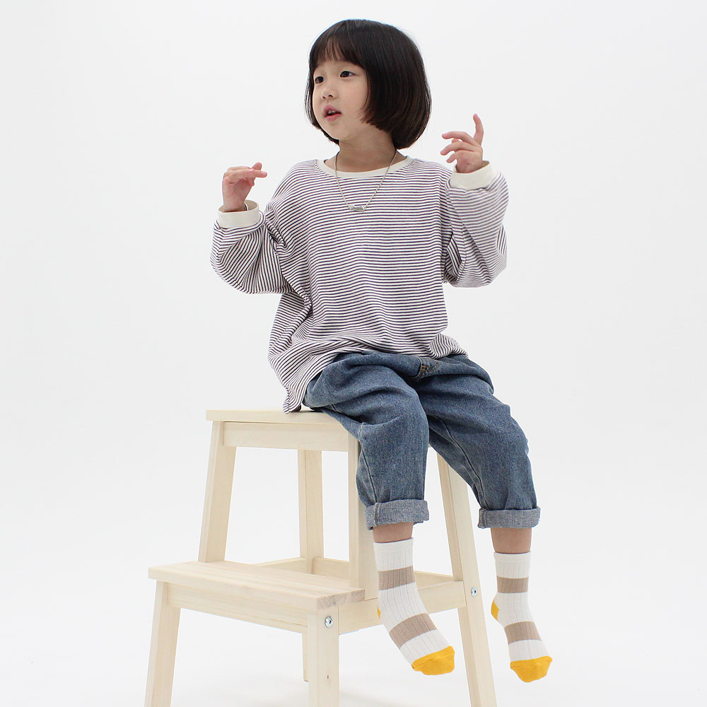아동양말 유아양말 아기양말 미끄럼방지 골지 투톤배색 유치원선물 어린이집 주니어 국내제작 이미지 7