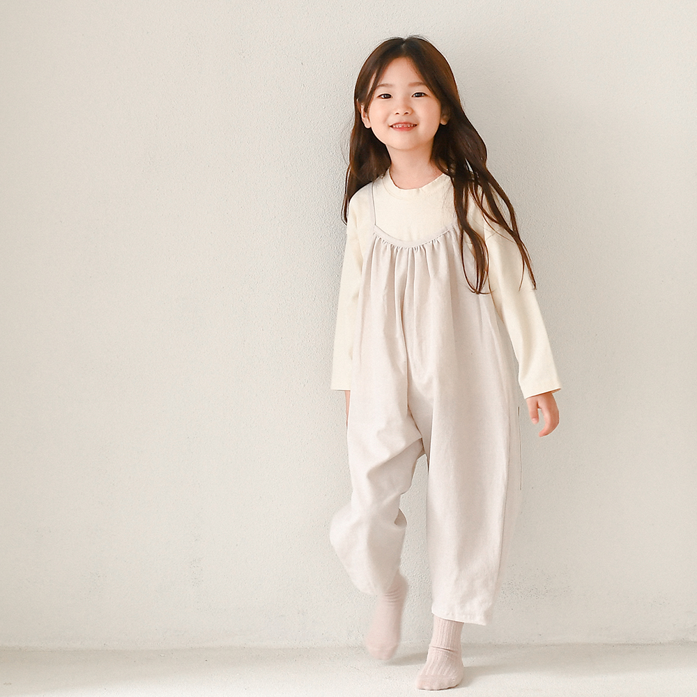 머피 점프수트 나시 멜빵 바지 반바지 여아 아동 아기 유아 아기 루즈핏 면 린넨 오버롤 - 상품 이미지