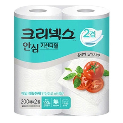 크리넥스 안심 클래식 키친타올 200매 2롤 (0823) - 메인 이미지