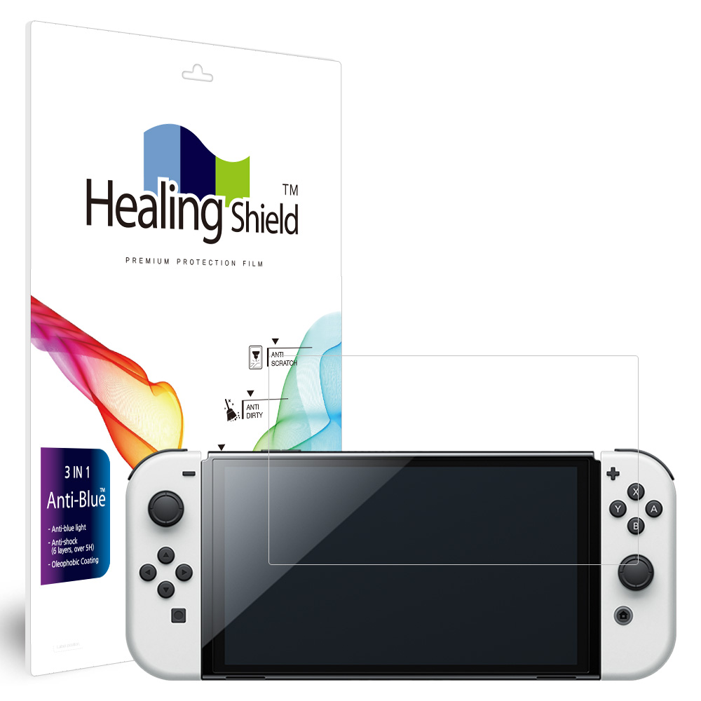 닌텐도 스위치 OLED 블루라이트차단 고광택 액정보호필름2매