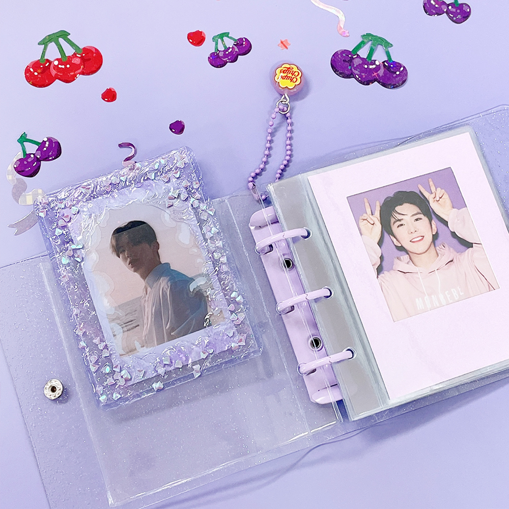 다니샵 3공 탑로더 포카바인더  글리터 똑딱이 PVC 포토카드 앨범 속지 포함 - 상세 이미지 5