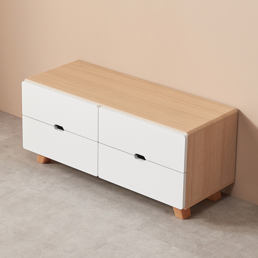 윈썸 릴리 2단 4P 800 미니거실장 폭좁은 원룸티비다이 낮은서랍장 티비서랍장