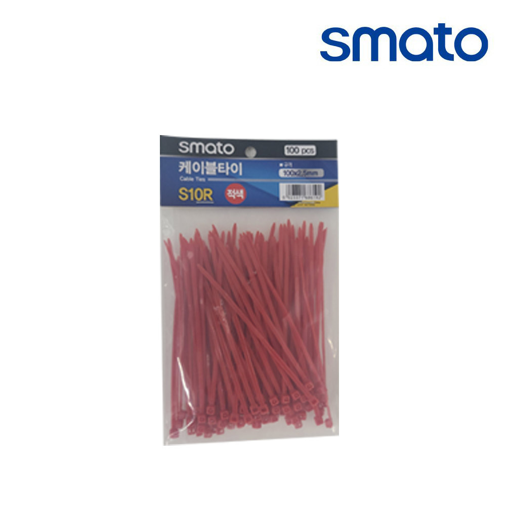 스마토 컬러 케이블타이 100mm 적색 112-5430 - 메인 이미지