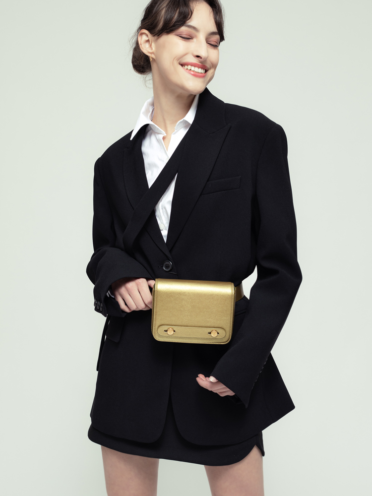 메이크디 선인장 가죽 마이크로 미니백 골드