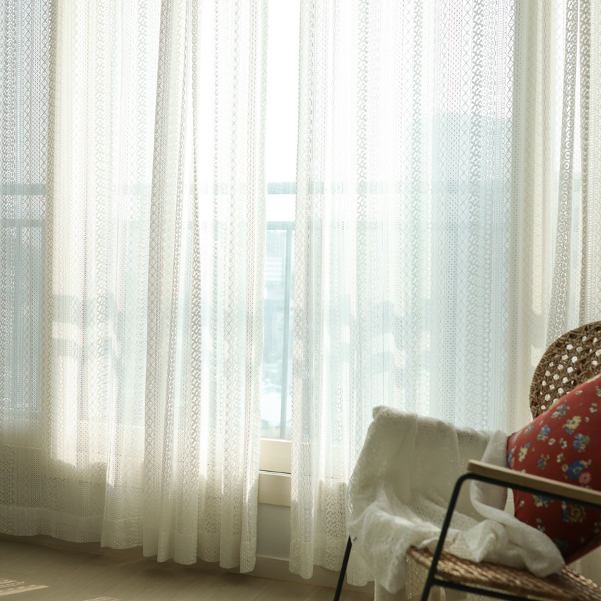 자체제작 레이스커튼 가리개 뜨개 무드 감성 커튼 2size