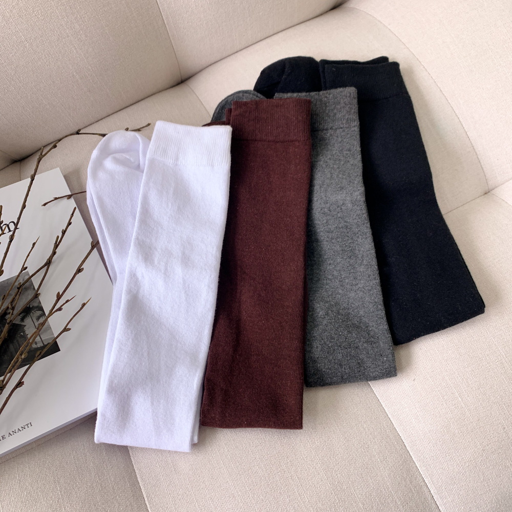 [무배] 오벌 롱 니하이삭스 무지 긴목 양말 니삭스 4color 상세 이미지 10