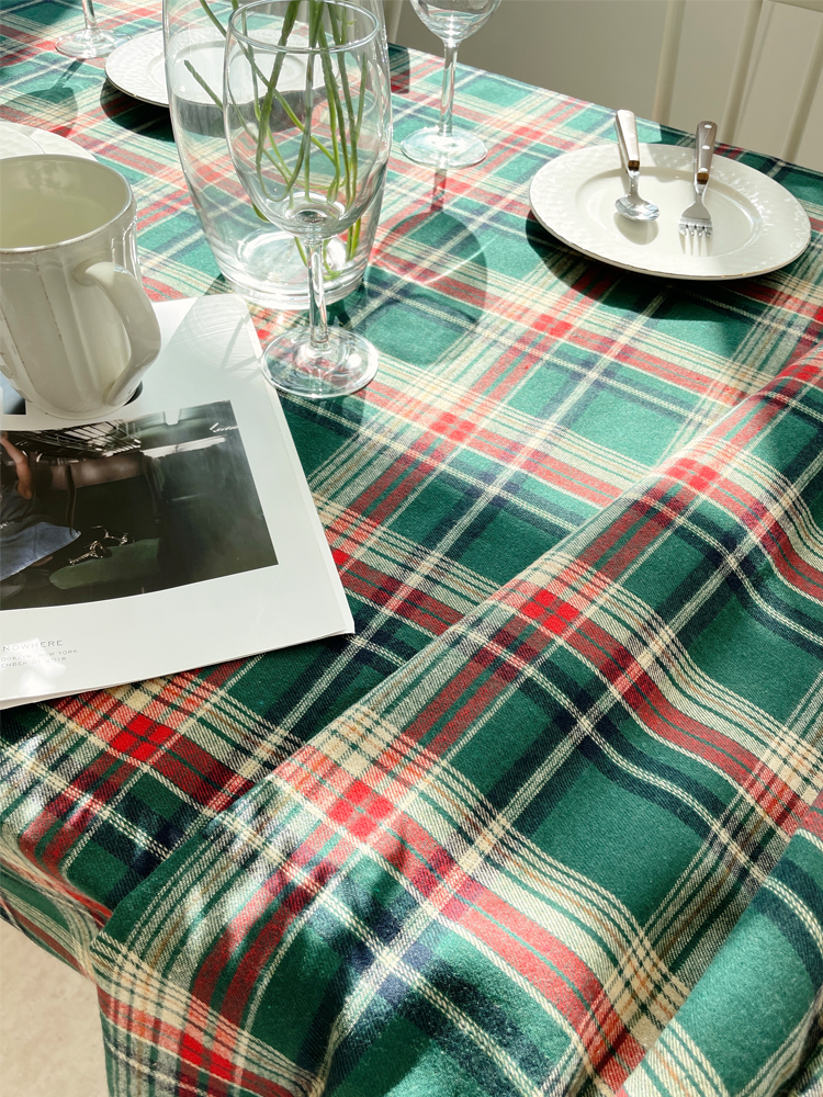 쇼니홈리빙 크리스마스 테이블보 체크 홈파티 식탁보 2인용 4인용 6인용