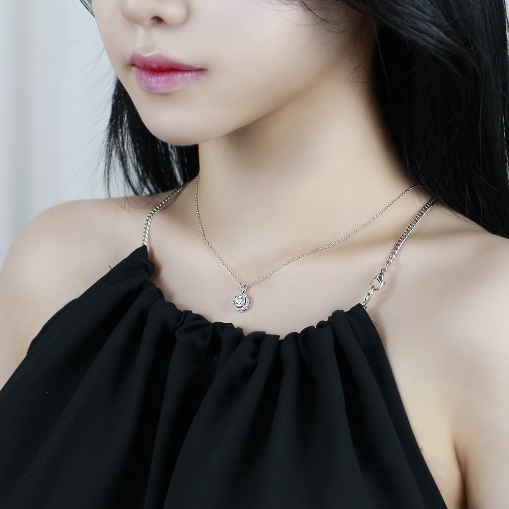 7부 다이아 목걸이 랩 IGI 프로포즈 결혼 기념일 선물 더 프리미엄 여자 친구 - 상세 이미지 4
