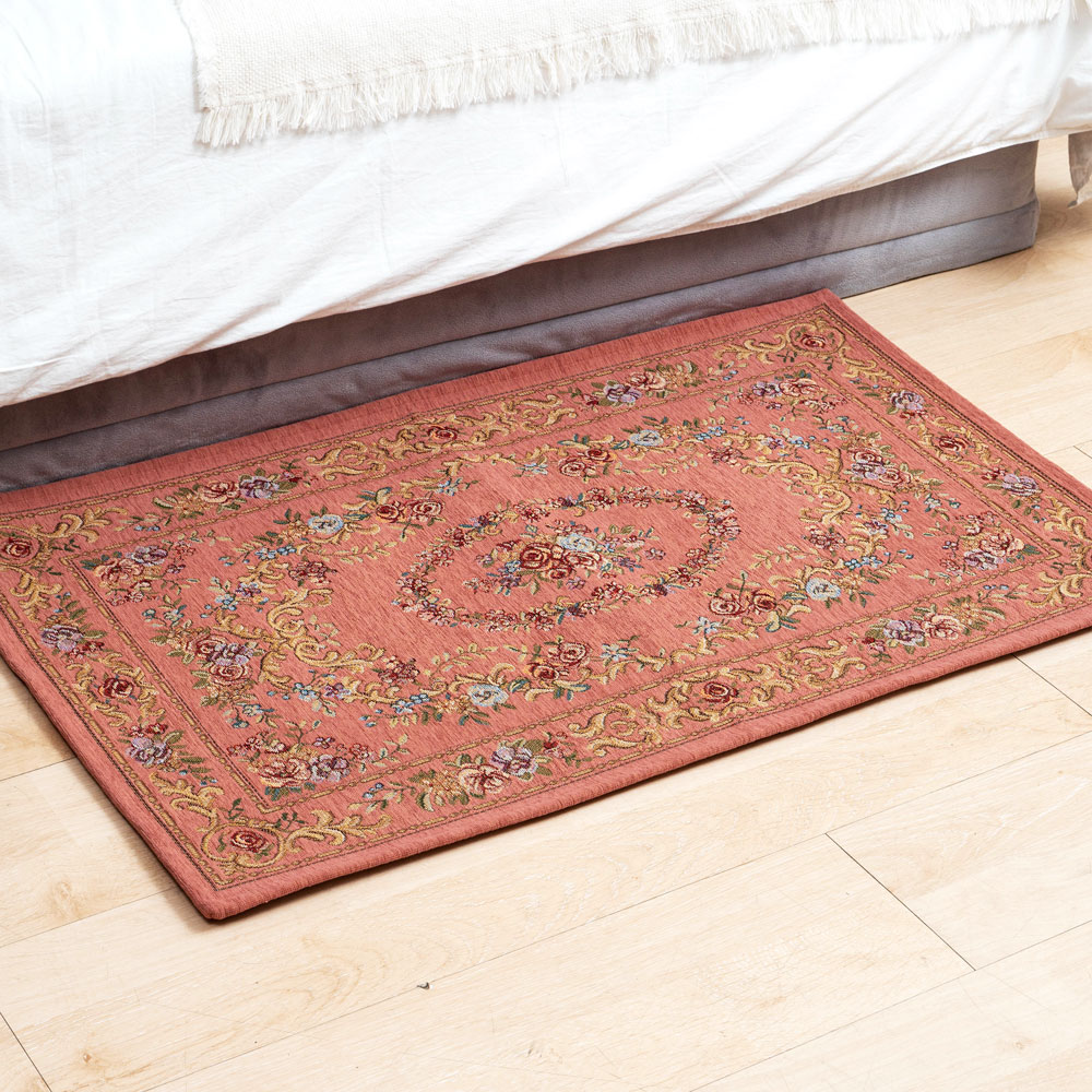 마벨로제 플로랄 미니러그 욕실 발매트 화장실 주방 발닦개 아이보리 60x90