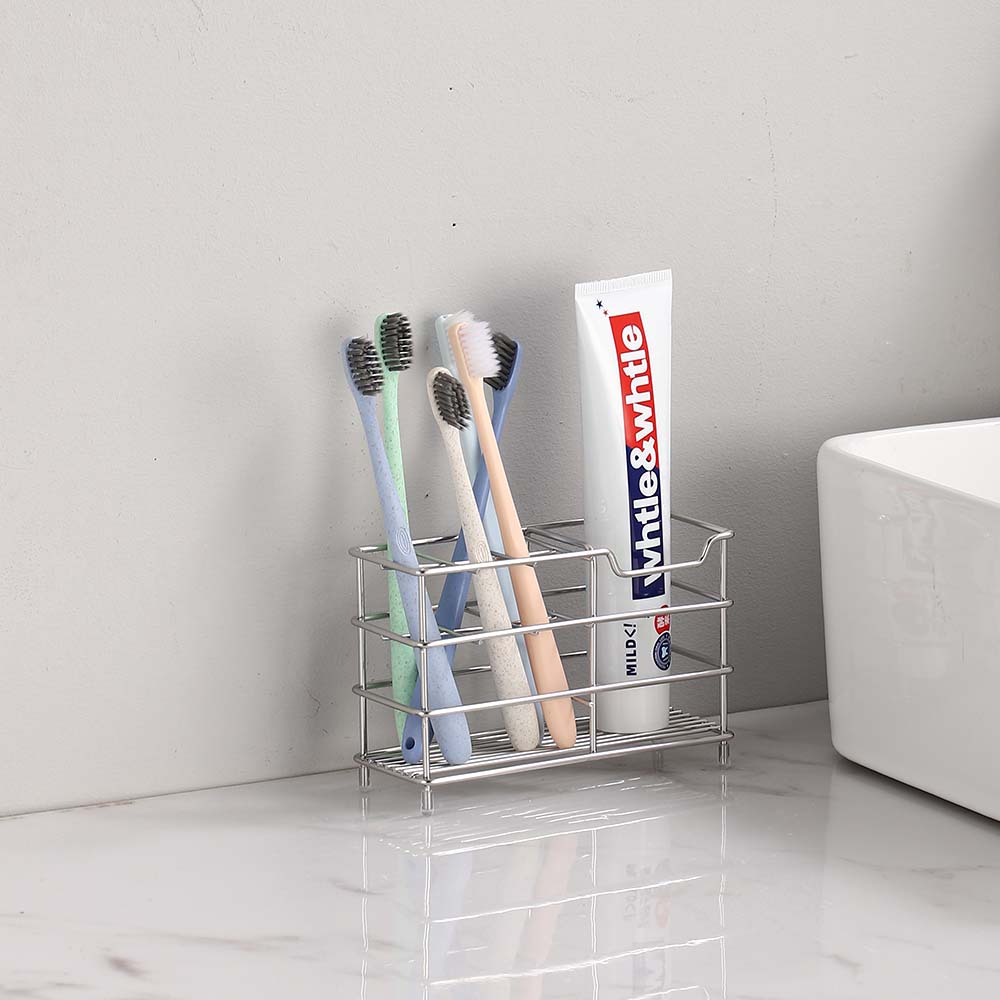 스텐 칫솔꽂이 치솔 치약 걸이 통 면도기 칫솔거치대 6구