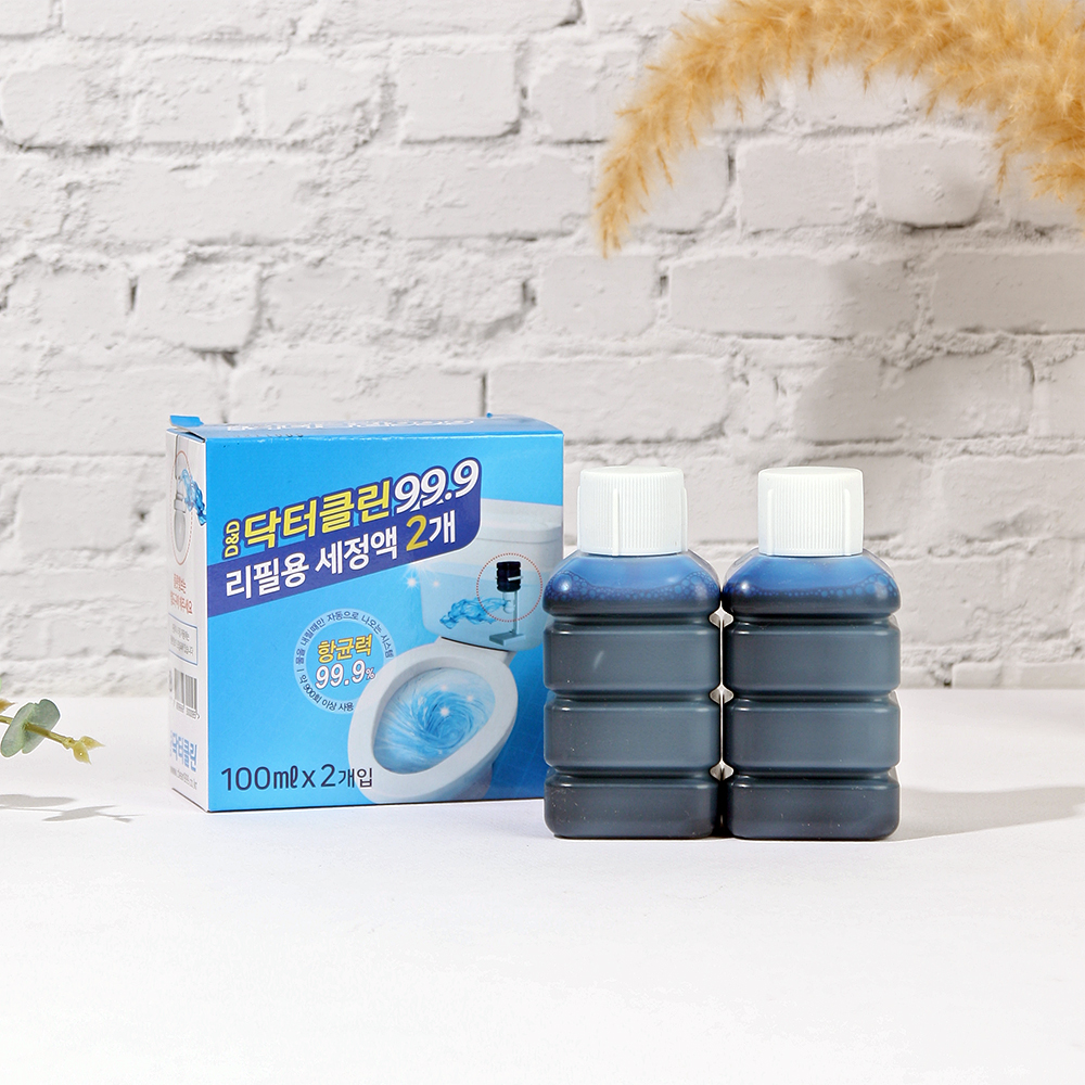 닥터클린 변기세정제 자동 변기 세정제 화장실 욕실 클리너 찌든때 냄새제거 블루 리필 2P