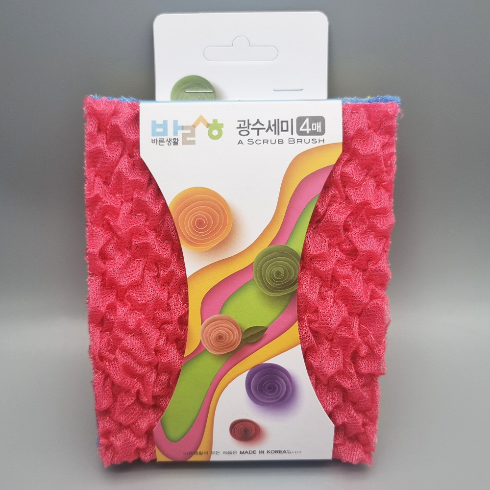 노스크래치수세미 바른생활 부드러운 광 수세미 4매 설거지 - 메인 이미지