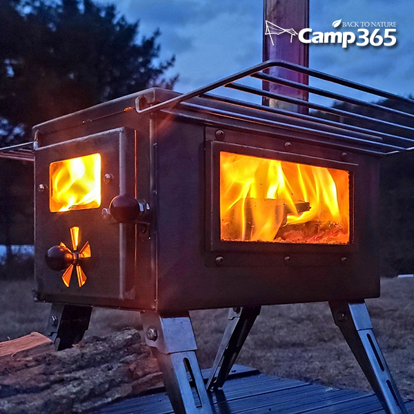 캠프365 NEW 캠핑 화목난로 캠퍼 시그니처 / 겨울 동계 스토브 난방 불멍 직화 난방 장작