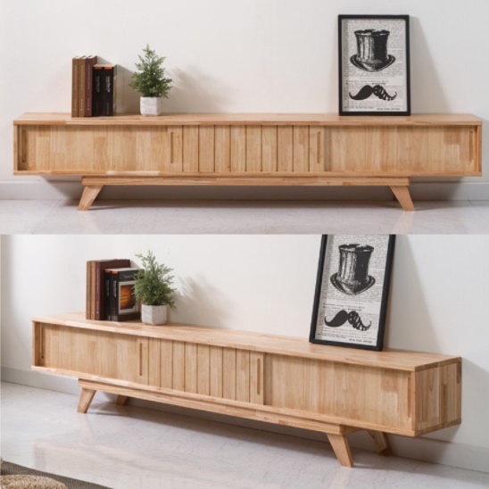 75인치 티비장 앤틱 거실장 북유럽 원목 거실장 폭좁은거실장