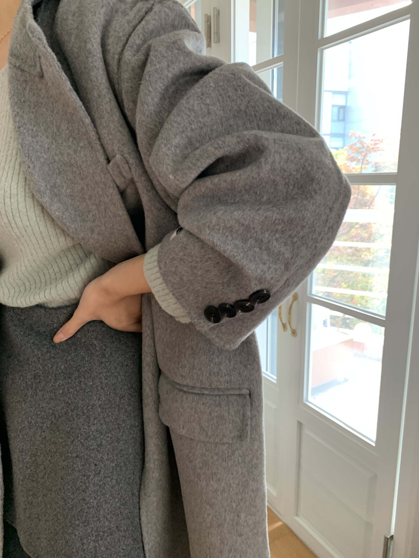 [단독] [made💖]퓨턴 루즈핏 오버핏 겨울 카라넥 더블버튼 하객룩 핸드메이드 코트(3color)/자켓,울자켓,울코트,롱코트,울재킷,롱핸드메이드코트, 상세 이미지 19