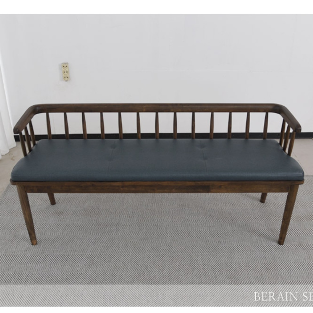 2인용 원목 긴 의자 등받이 벤치 의자 푹신한 식탁 의자