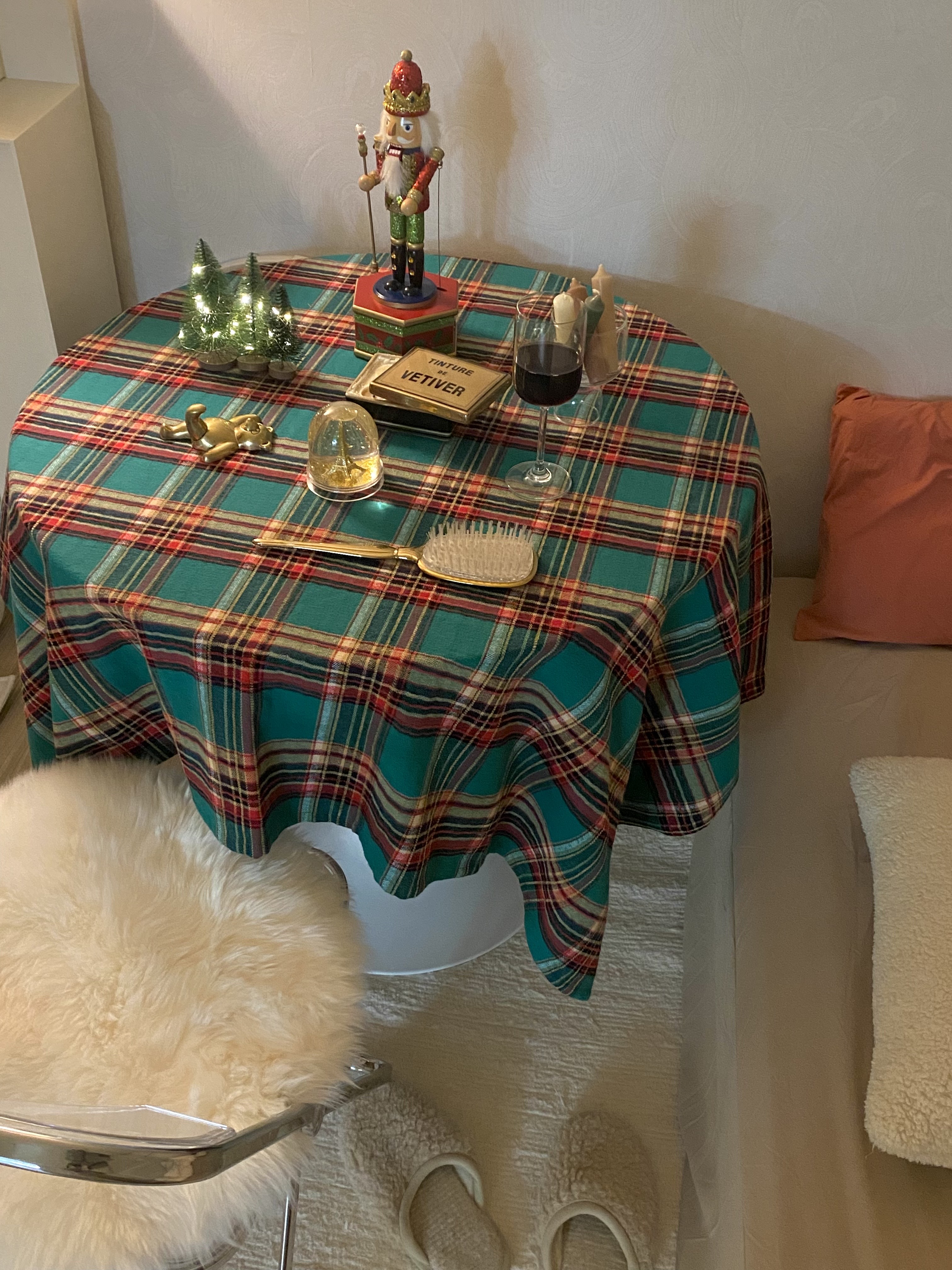 아워파티 크리스마스 테이블보 아일랜드 식탁보 밥솥 덮개 캠핑 테이블보