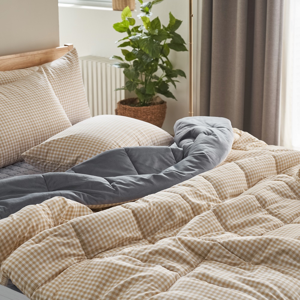 초코팬더 깅엄체크 알러지케어 나노화이바 밍크 극세사 포근한 겨울 차렵이불 SS