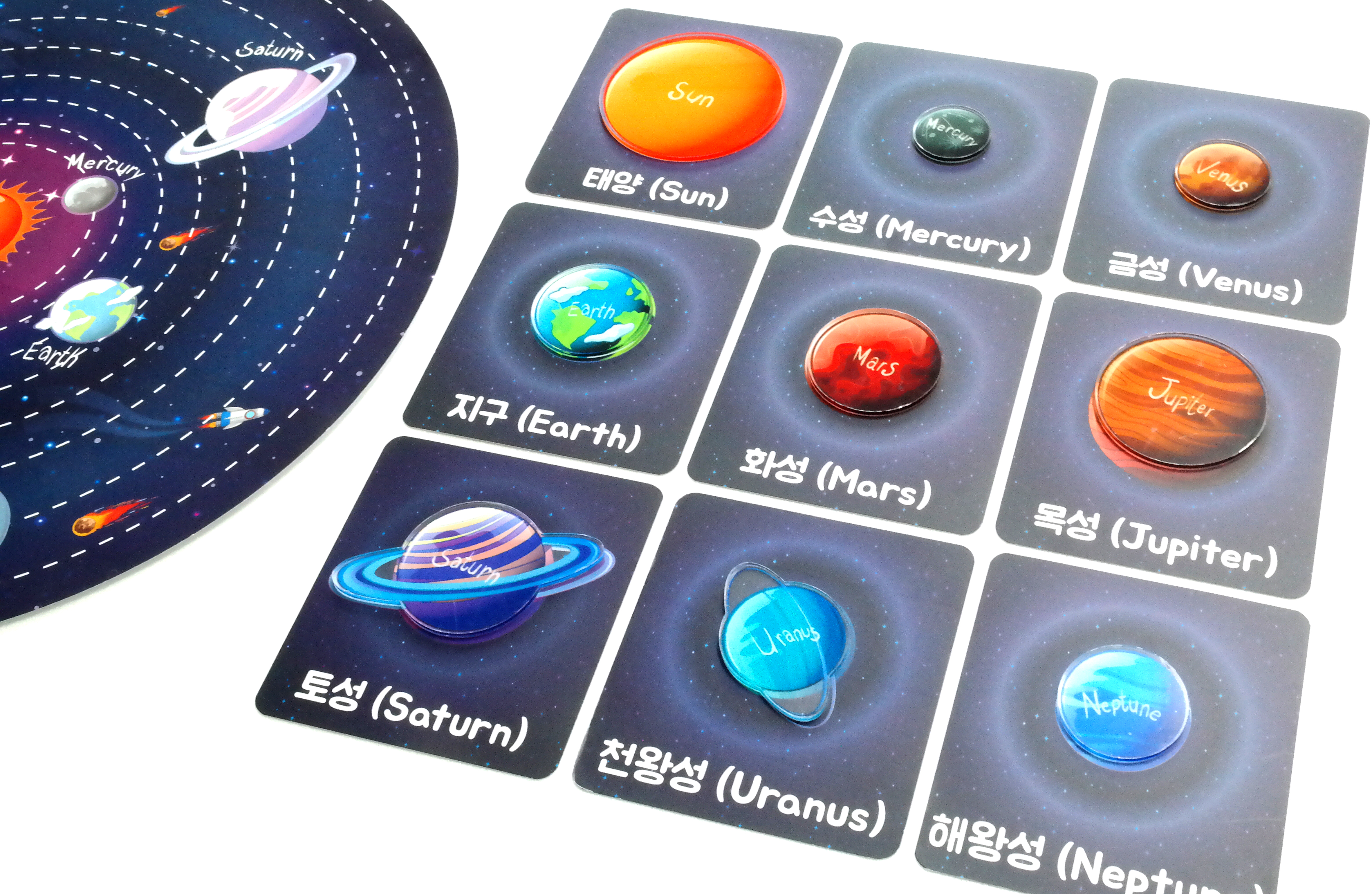 스테이앳홈 태양계 행성 모형 우주 만들기 교구 세트 활동판과 카드 수록 이미지 7