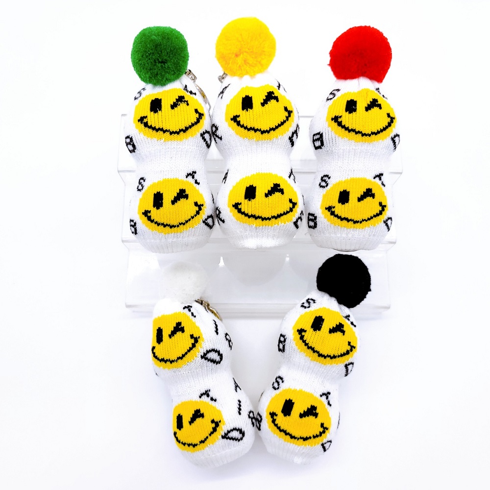 스마일 니트 골프 볼 주머니 골프공 파우치 백 골프 힙색