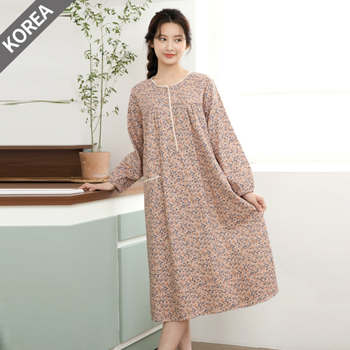 여성 잠옷 여자 원피스 파자마 투피스 실내복 M5357(개버딘 순면) - 상세 이미지 3